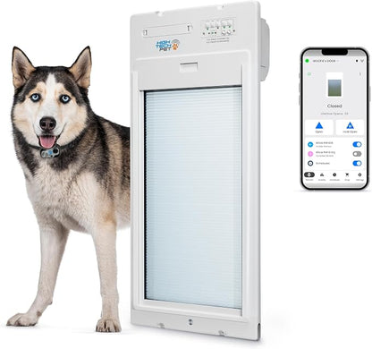 Power Pet Automatic ROLL UP Door by High Tech Pet Brand, Motorized Panel Rolls by HighTechPet