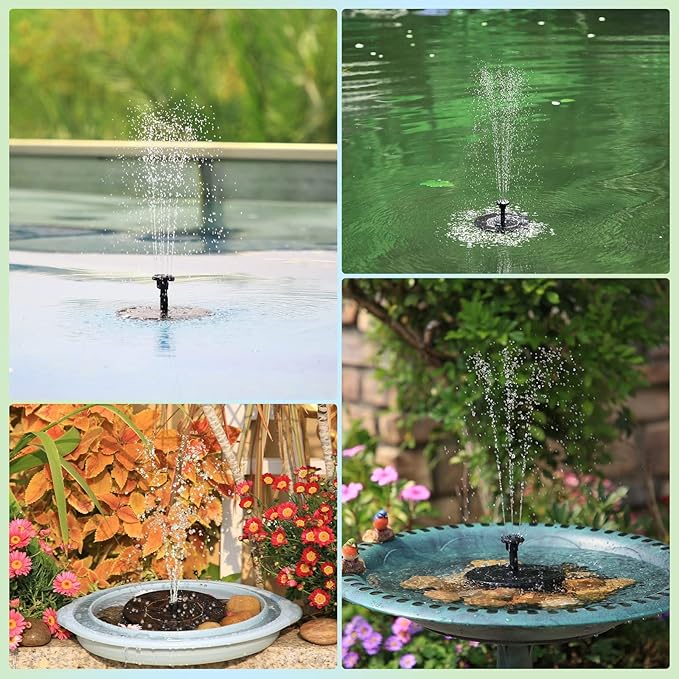 AISITIN Solar Bird Bath Fountain Pump, Solar Fountain Pump - Image 3