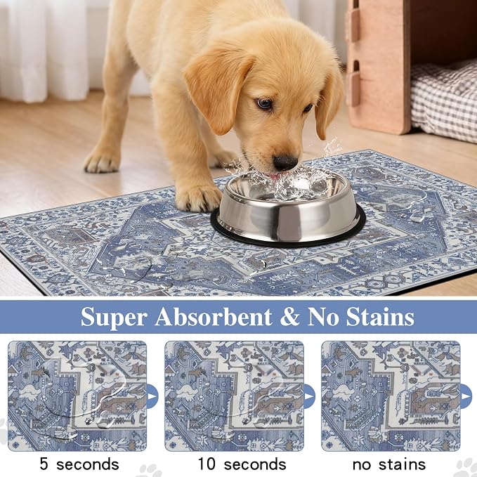 famibay Dog Food Mat, Absorbent Cat Dog Mats - Image 2