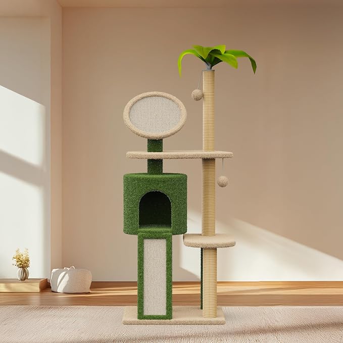 Erinnyees 57" Coconut Cat Tree for Indoor Cats, Spacious Platform, - Image 8