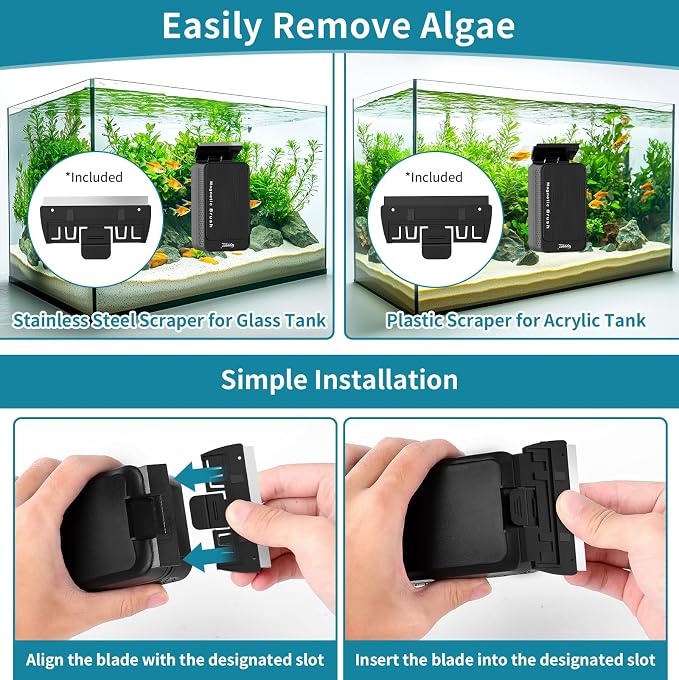 hygger Aquarium Magnet Glass Cleaner, Magnetic Fish Tank Cleaner - Image 4