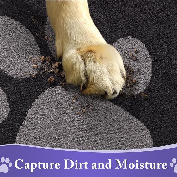 Buganda Dog Door Mat for Muddy Paws, Absorbent Dirt Trapper Non Slip Indoor - Image 4