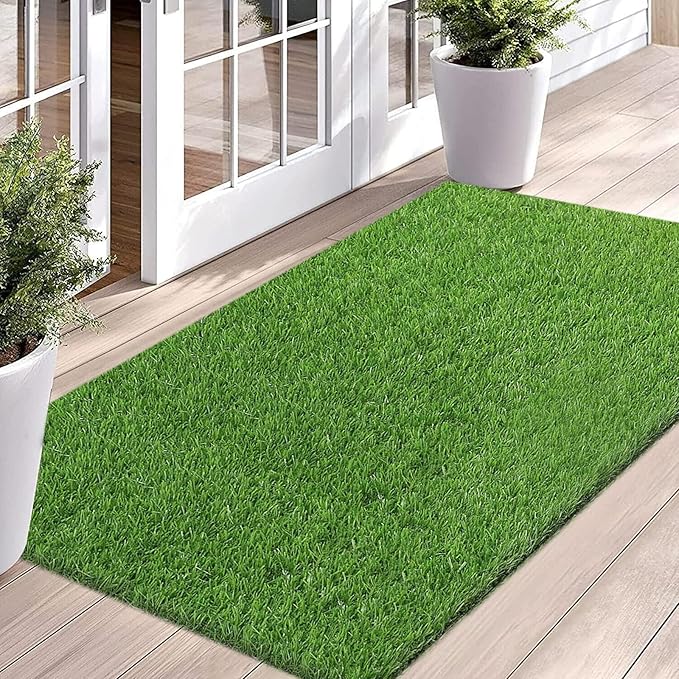 Bsmathom Artificial Grass Rug Indoor Outdoor Rug, Dog Grass Mat by Bsmathom