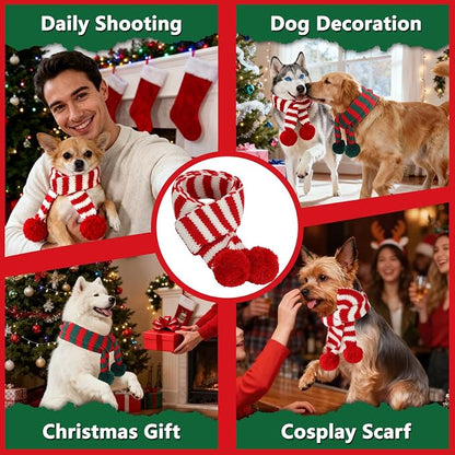 BWOGUE 2-Piece Knitted Dog Christmas Scarf & Bandana - Image 5