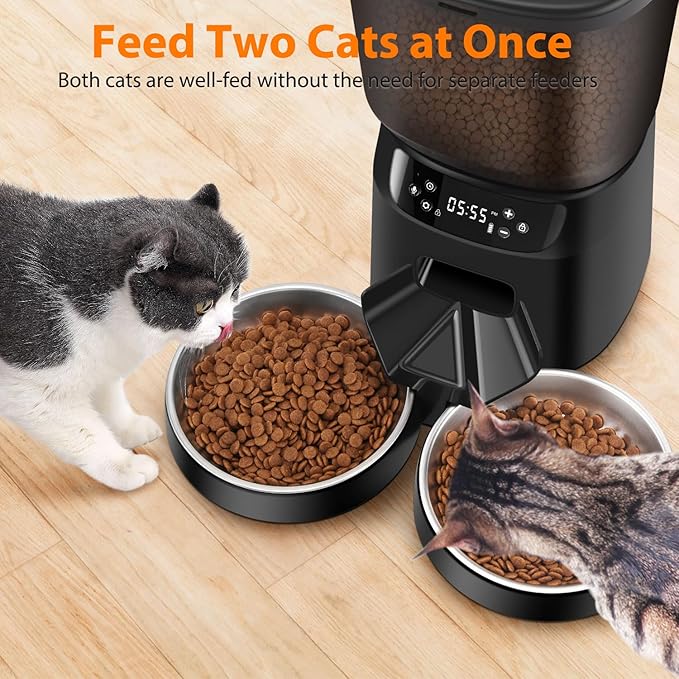 Automatic Cat Feeder and Water Dispenser Set, 5L/20 Cups Timed Cat Dry Food - Image 5