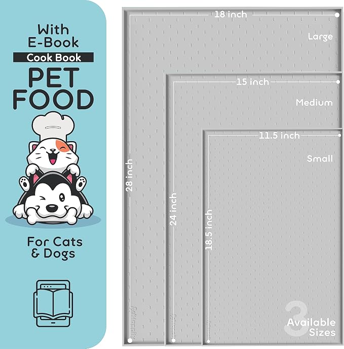Dog Food Mat - 24x15 Raised Edges Dogs Mat - Image 2