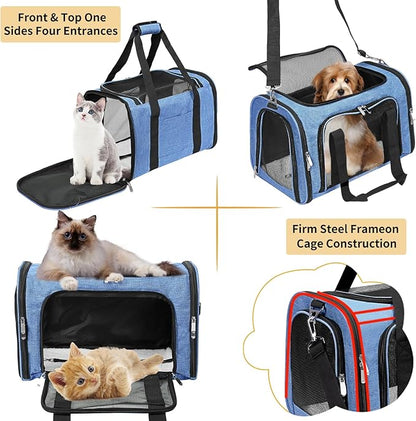 Soft-Sided Cat/Dog/Pet Carrier, Collapsible Pets Travel Carriers - Image 5