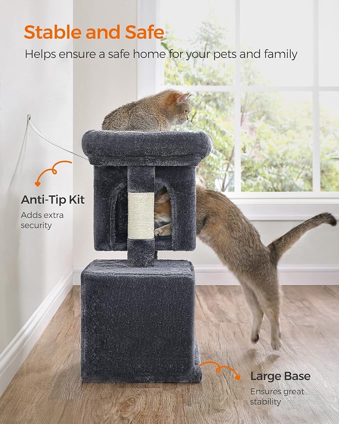 Feandrea Cat Tree, 26.4-Inch Cat Tower, Plush Condo - Image 8