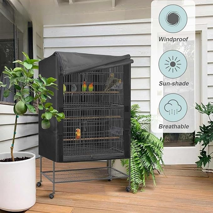 Bird Cage Cover Black Out, Protects Pets Privacy, Comfortable, Breathable - Image 4