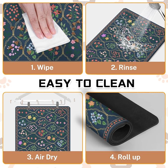 Absorbent Pet Dog Bowl Mat for Food and Water, Pet Cat Food Feeding Mat - Image 6