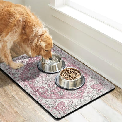 Dog Food Mats for Floors, Absorbent Dog Bowl Mat for Food and Water Dispenser - Image 2