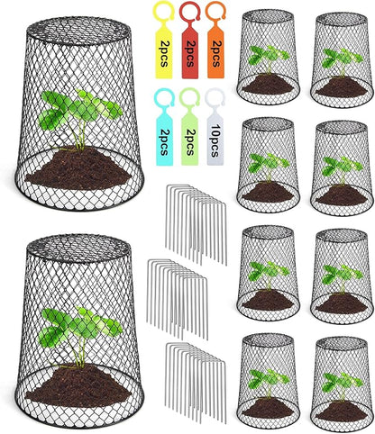 10 Pcs 6.8"×7.4" Seedling Plant Protectors from Animals, Chicken Wire Plant by Doksving