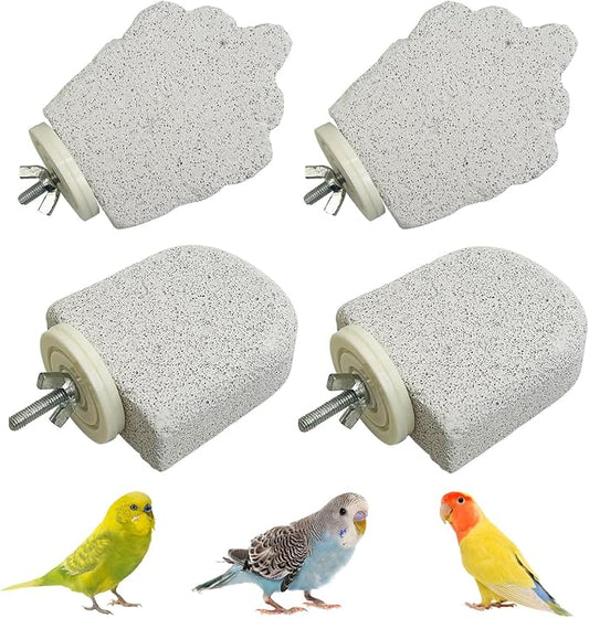 4Pcs Bird Beak Grinding Stone, Bird Perches Calcium Parrot Perch Stand Parrot by JINJUMEI