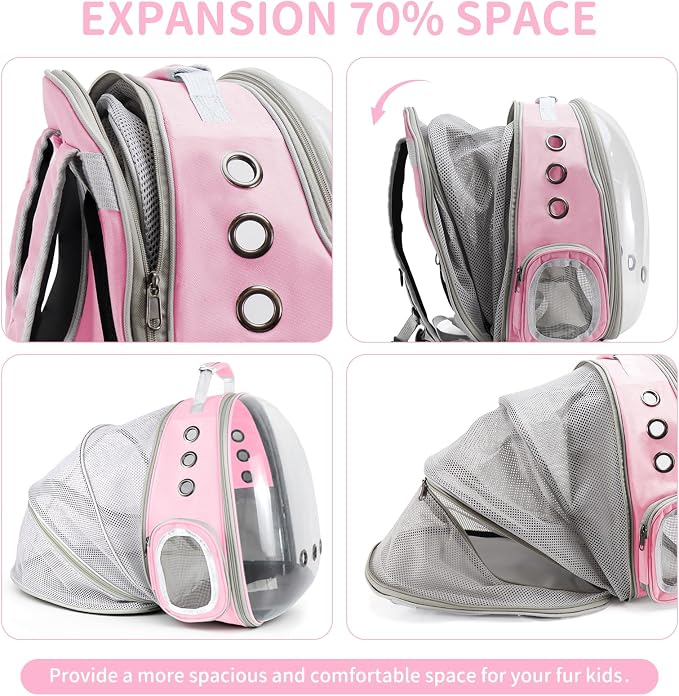 Cat Backpack Carrier, Back Expandable Pet Backpack - Image 5