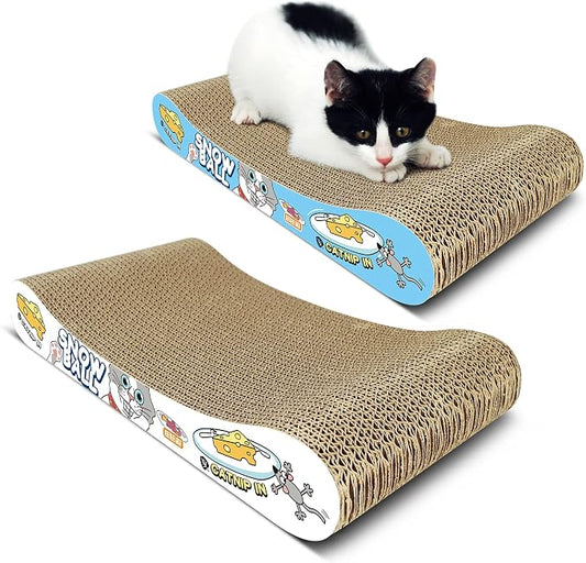 TTCAT Cat Scratching Pad, 2 Pack Corrugated Cat Scratcher Cardboard, Bone Type by TTCAT