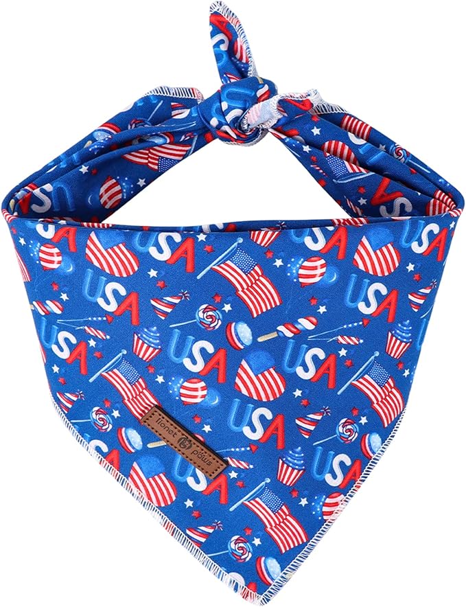lionet paws Patriotic 4th of July Dog Bandana American Flag by lionetpaws