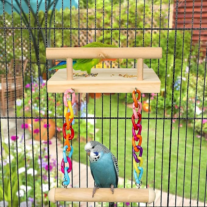 Natural Wood Bird Perch Platform - Image 5