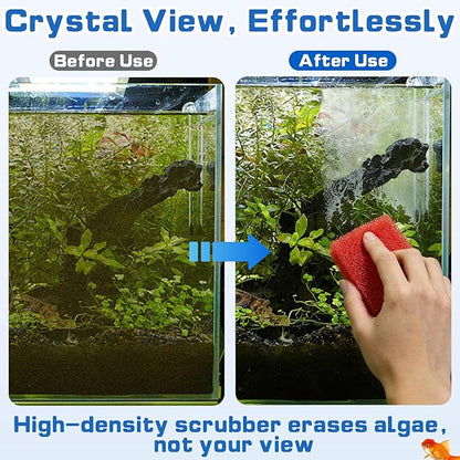 12-Pack Aquarium Glass Cleaner Sponges 3.25" x 3.25" x 1", Non-Scratch Scrubber - Image 5