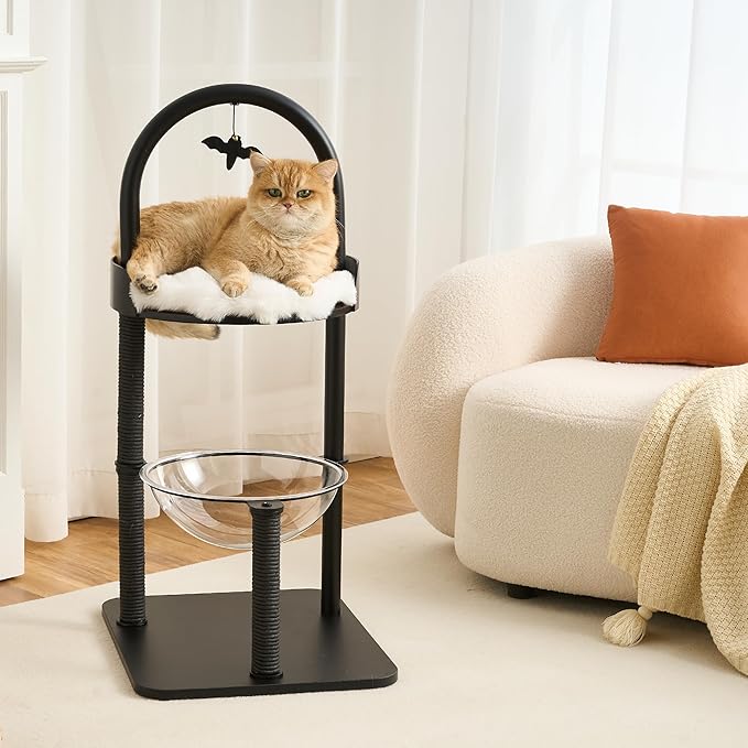 Modern Cat Tree Tower for Indoor Cats up to 12lbs, Wood Cat Bed - Image 8