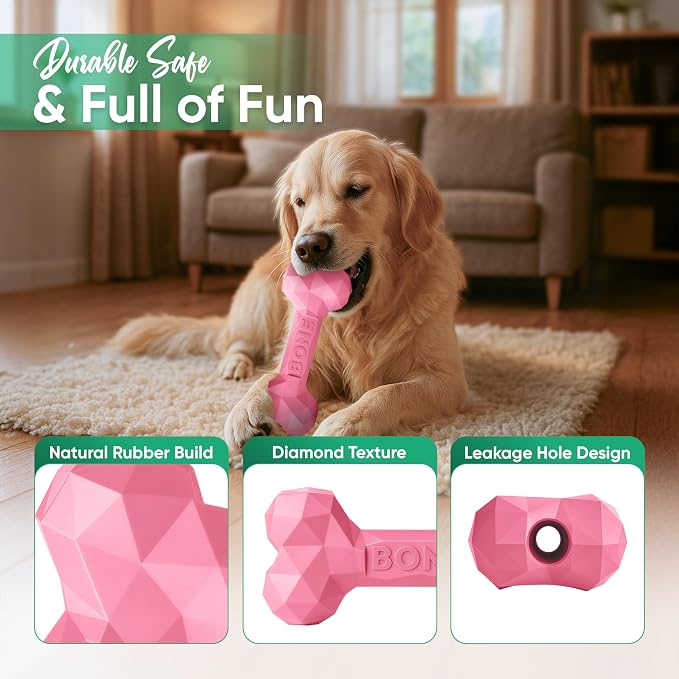 Natural Rubber Dog Chew Bone – Treat-Dispensing, Tough & Indestructible Chew - Image 5