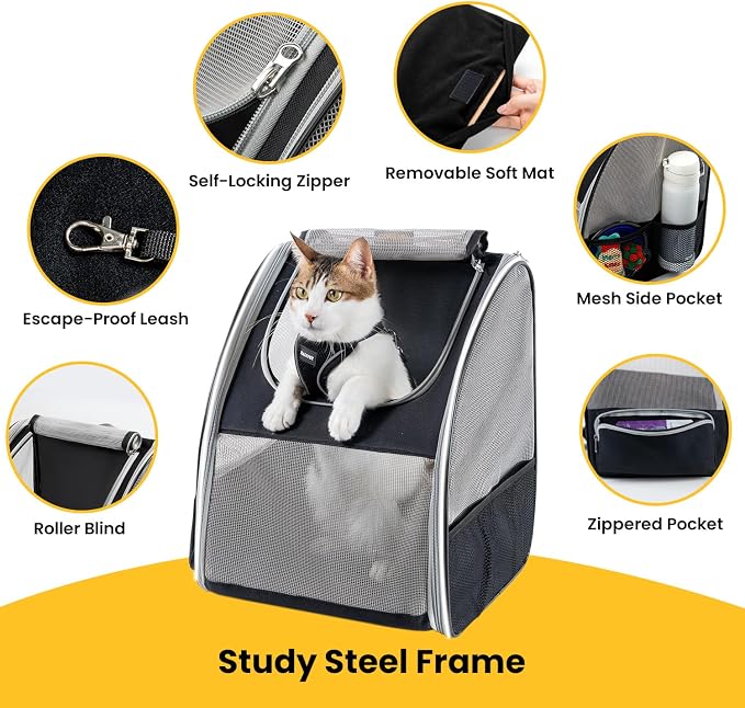 Cat Backpack Carrier for Small Dogs and Cats Fit Up to 15 Lbs, Small Dog - Image 7