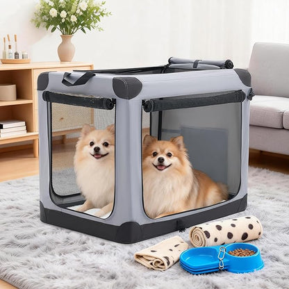Dog Travel Crate 24 Inch, Portable Soft-Sided Travel Carriers - Image 2