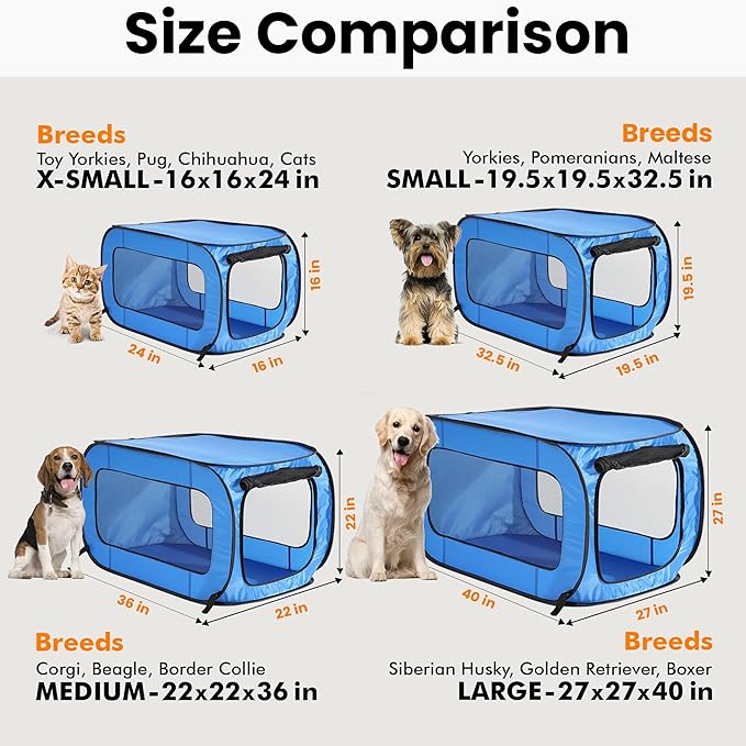 Beatrice Home Fashions Portable, Collapsible, Pop Up Kennel Travel Cat and Dog - Image 3
