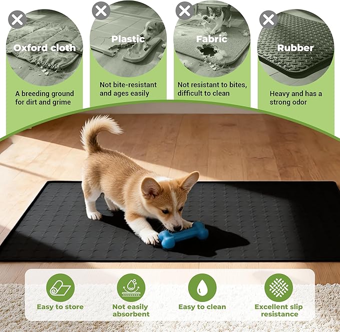 Extra Large 34x22 Inch Silicone Pet Food Mat - Image 5