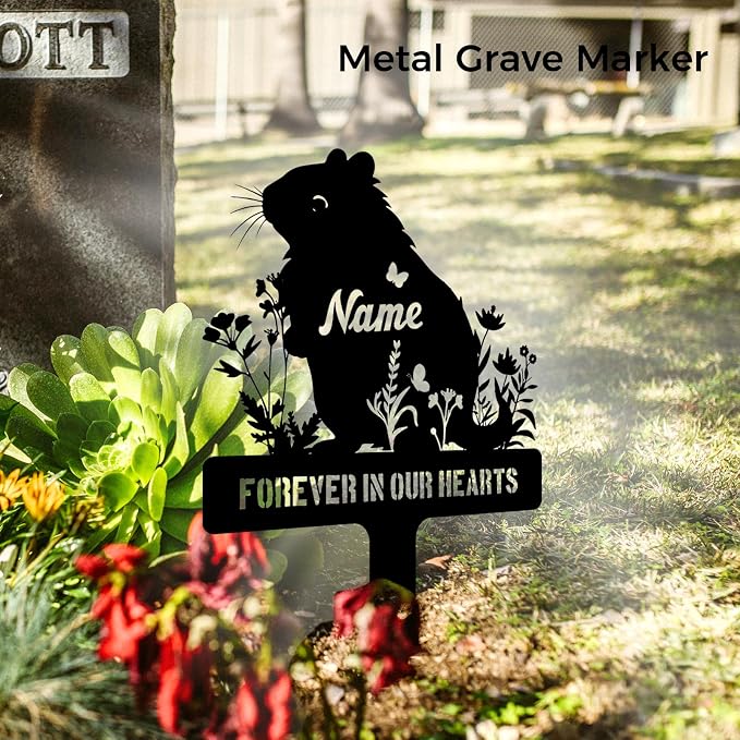 Custom Hamster Grave Marker Metal Memorial Stake - Image 3