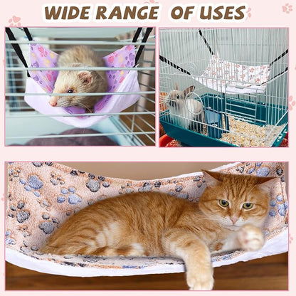 Geelin 4 Pcs Cat Hammock for Cage Hanging Soft Pet Hammock Bed - Image 4