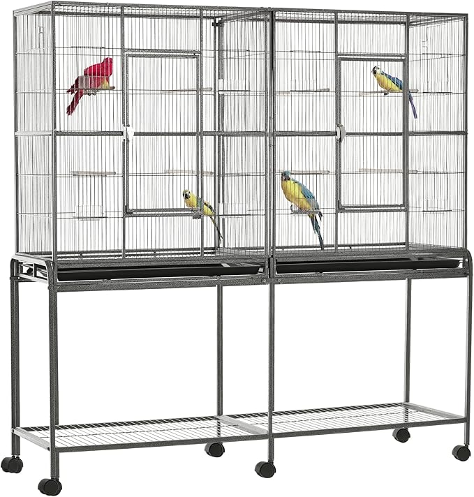PawHut 65" Double Rolling Metal Bird Cage by PawHut