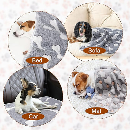 1 Pack 3 Blankets Super Soft Fluffy Premium Fleece Pet Blanket Flannel Paw - Image 4