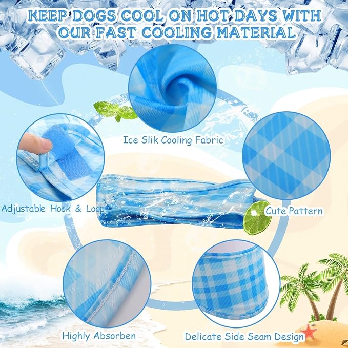 Talltalk 5 Pieces Dog Cooling Bandanas Neck Wraps Ice Scarf Pet Dog Cooling - Image 5