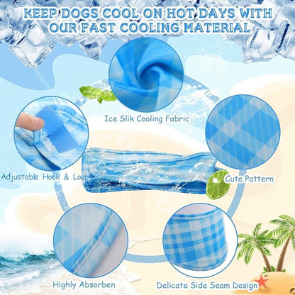 Talltalk 5 Pieces Dog Cooling Bandanas Neck Wraps Ice Scarf Pet Dog Cooling - Image 5