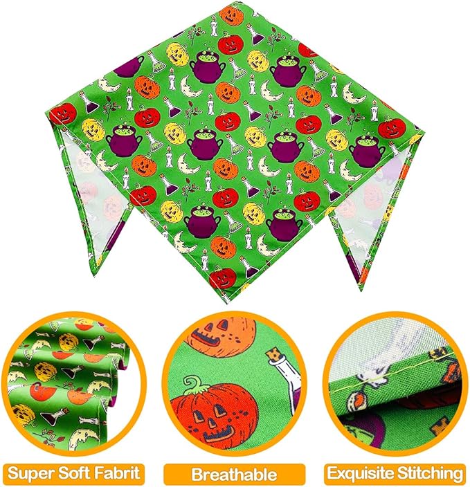 PET SHOW 50 Pack Halloween Small Dog Bandanas Girl Boy Pumpkin Bat Ghost Cat - Image 3