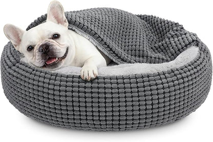 SIWA MARY Dog Bed with Attached Blanket by SIWAMARY