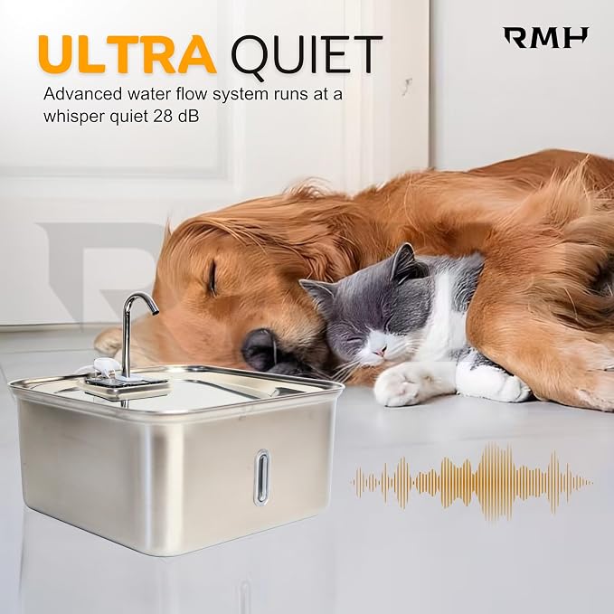 RMH 7L Stainless Steel Dog & Cat Water Fountain - Image 2