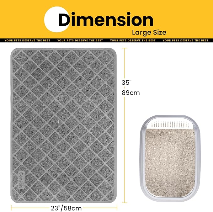 Cat Litter Mat Litter Trapping Mat, Less Waste Cat Litter Box Mat - Image 2
