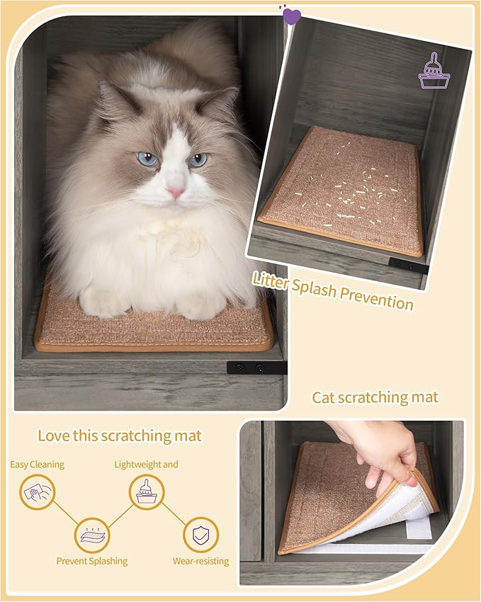 Cat Litter Box Enclosure, Hidden Litter Box Cabinet Furniture - Image 5