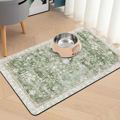 Pet Food Mats for Floor, Absorbent Dog Mat for Food and Water Dispenser Mat - Image 2