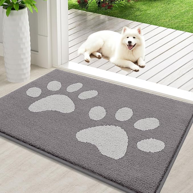 Buganda Dog Door Mat for Muddy Paws, Absorbent Dirt Trapper Washable Indoor by Buganda