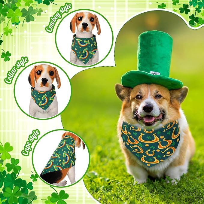 Youyole 120 Pcs Dog St. Patrick's Day Bandana Bulks Shamrocks Dog Bandanas - Image 4