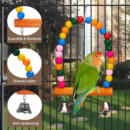 11Pcs Bird Platform Stands Swing Hanging Chewing Toy Parrot Climbing Ladder - Image 6