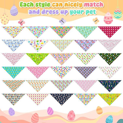 Youyole 120 Pcs Easter Dog Bandana Bulks Bunny Dog Bandanas Rabbit Egg Pet - Image 3