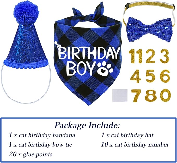 STMK Cat Birthday Decorations, Cat Birthday Hat - Image 3