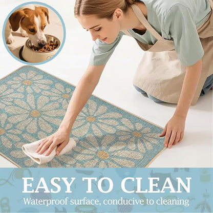 SHIYUE Dog Food Mats for Floors, Absorbent Cat Bowl for Food and Water - Image 3