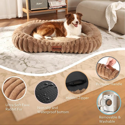 Cute Washable Dog Bed for Small Dogs -Soft Plush Calming Puppy & Cat Bed - Image 7