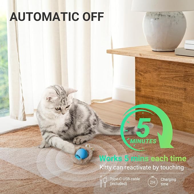 Interactive Cat Toys for Indoor Cats Automatic Motion Activated Moving Ball - Image 5