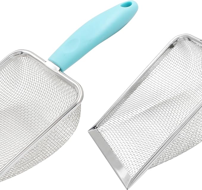 Hordion Cat Litter Scoop Stainless Steel Mesh Scooper, 2mm Mesh Non-Stick - Image 4