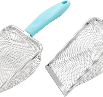 Hordion Cat Litter Scoop Stainless Steel Mesh Scooper, 2mm Mesh Non-Stick - Image 4